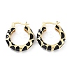 Ring Rack Plating Brass Enamel Hoop Earrings for Women KK-Z038-10G-1