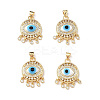 Lampwork Evil Eye Pendants with Colorful Cubic Zirconia ZIRC-L102-14G-02-1