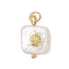 Baroque Natural Nucleated Pearl Keshi Pearl Pendants PALLOY-JF04833-3