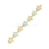 Brass Micro Pave Clear Cubic Zirconia 7 Star Links Connector Charms KK-H539-16G-05-1
