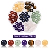 56Pcs 7 Styles Natural Green Aventurine & Lapis Lazuli & Rose Quartz & Carnelian & Tiger Eye &  Malaysia Jade & Yellow Jade Round Beads G-YW0002-61A-1