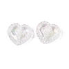 UV Plating Rainbow Iridescent Acrylic Beads X-OACR-P016-02-01-2