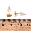 Flower Brass Micro Pave Clear Cubic Zirconia Stud Earrings EJEW-P331-12G-5