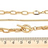 304 Stainless Steel Curb Chain & PaPerclip Chain 2-Strand OT Necklaces for Women NJEW-G193-02G-5