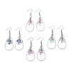 Teardrop 304 Stainless Steel Transparent Glass Dangle Earrings EJEW-JE06404-02-2