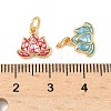 Rack Plating Brass & Shell Charms KK-I357-10G-3