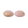 Two Tone Wood Grain Frosted Imitation Leather Style Resin Cabochons RESI-G053-01B-2