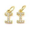 Brass Micro Pave Cubic Zirconia Pendants KK-M273-02G-I-1