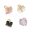 Brass Pave Cubic Zirconia Charms CU-CBABEB3-05G-1