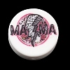 Flat Round Food Grade Eco-Friendly Silicone Focal Beads LS-SIL-Q017-03D-1