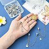 9Pcs 9 Styles Zinc Alloy European Safety Chains with Dangle Charms HJEW-CJ0001-23-4