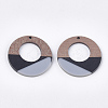 Tri-color Resin & Walnut Wood Pendants RESI-S358-74A-2