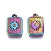 Rack Plating Rainbow Color Alloy Pendant Rhinestone Settings PALLOY-N163-184-2