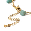 Summer Beach Nuggets Natural Amazonite & Imitation Pearl Multi-Strand Anklets BJEW-P326-06B-G-4