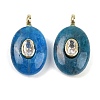 Natural Apatite & Cubic Zirconia Pendants G-Z076-01G-13-1