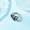 Natural Black Tourmaline Finger Rings RJEW-TA00221-04-1