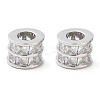 Brass Micro Pave Clear Cubic Zirconia Beads KK-U028-20P-2