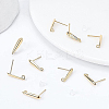BENECREAT 40Pcs Brass Stud Earring Findings KK-BC0009-04-4