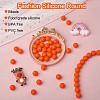 100Pcs Silicone Beads Round Rubber Bead 15MM Loose Spacer Beads for DIY Supplies Jewelry Keychain Making JX444A-2
