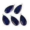 Dyed Natural Lapis Lazuli Pendants G-Q606-91P-1
