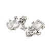Brass Micro Pave Clear Cubic Zirconia Pendants KK-G490-32P-2