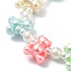 Cute Acrylic Bear & ABS Plastic Pearl Beaded Stretch Kids Bracelets BJEW-JB09475-3