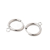 Stainless Steel Huggie Hoop Earring Findings STAS-J400-36B-P-2