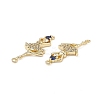Brass Micro Pave Clear Cubic Zirconia Connetor Charms KK-E068-VB037-3