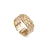 Ion Plating(IP) 304 Stainless Steel Hollow Net Open Cuff Rings for Women RJEW-G285-05G-1