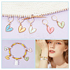 Heart Alloy & Acrylic Pendant Stitch Markers HJEW-AB00308-5
