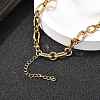 304 Stainless Steel Oval Link Chain Necklaces for Women Men NJEW-A054-01G-2