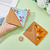 2Pcs 2 Colors Flower Pattern Felt Embroidery Bookmarks AJEW-HY0001-70-3