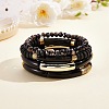 4Pcs 4 Style Acrylic Chunky Curved Tube Stretch Bracelet Sets BJEW-SW00074-02-4
