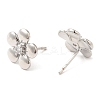 Brass Flower Stud Earrings with Clear Cubic Zirconia EJEW-Q770-10P-2