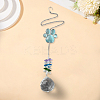 Glass Round Hanging Suncatcher AJEW-WH20130-15-4