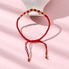 Polyester Cord Braided Bead Bracelets for Women BJEW-L698-03G-02-3