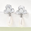 Brass Enamel Stud Dangle Earrings KK-CBAB173-02A-P-1