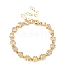 Star Brass Pave Cubic Zirconia Link Chain Bracelets for Women BJEW-P385-03G-02-1