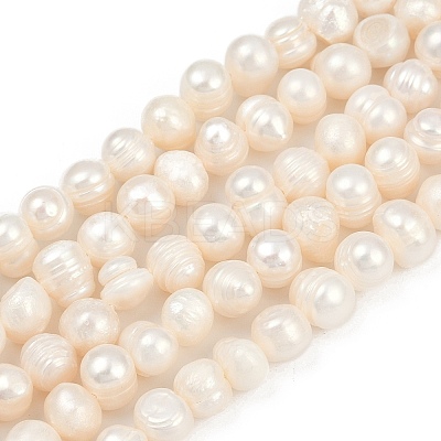 Natural Cultured Freshwater Pearl Beads Strands PEAR-I007-07X-10A-1