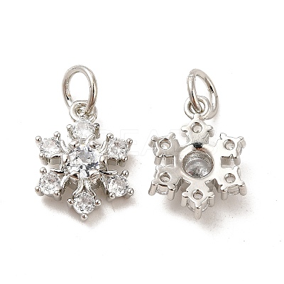 Rack Plating Brass Micro Pave Cubic Zirconia Pendants X-KK-E081-16P-1
