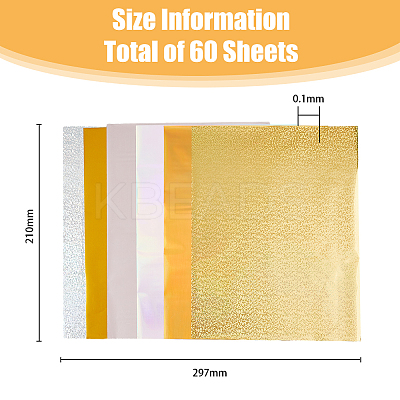 60Sheets 6 Styles PET Stamping Hot Foil Paper DIY-FH0006-10B-1