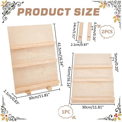 Pine Wood Place Card Display Stands ODIS-WH0025-188-1