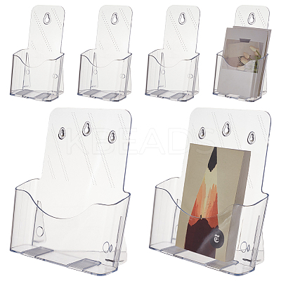 6Pcs 2 Styles Transparent Acrylic Wall Mounted Brochure Stand Rack AJEW-PH0005-86-1
