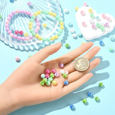243Pcs 9 Colors Opaque Acrylic Beads MACR-YW0003-69-1