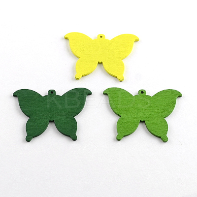 Dyed Butterfly Wood Pendants WOOD-R240-44-1