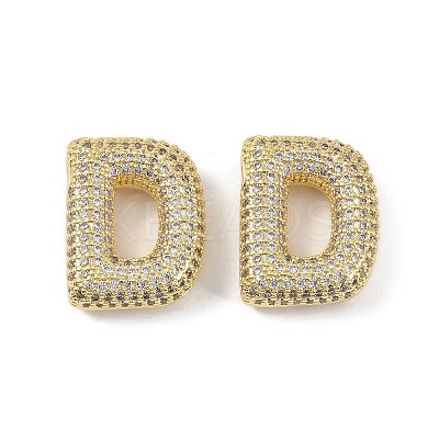 Brass Micro Pave Clear Cubic Zirconia Pendants KK-Z041-01G-D-1