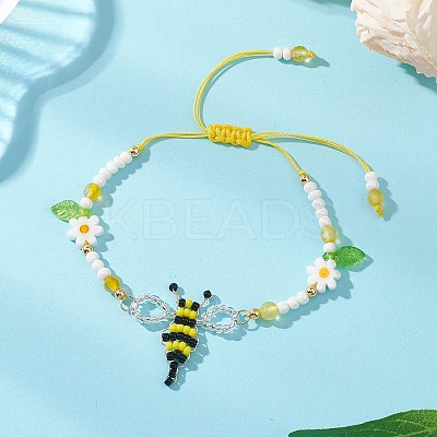 Glass Seed Beads Link Bracelets BJEW-MZ00309-1