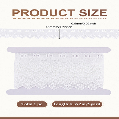 5 Yards Hollow Cotton Lace Trim OCOR-LP0001-16-1