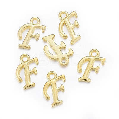 Golden Plated Alloy Letter Pendants X-PALLOY-P097-01-F-1