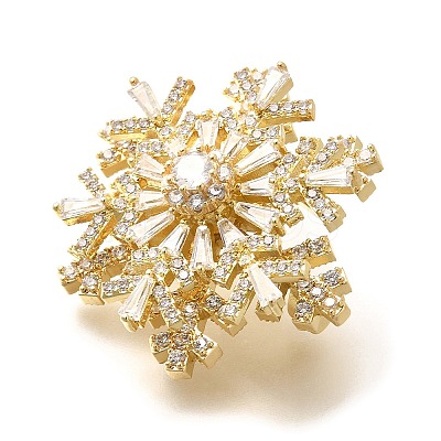 Snowflake Rotatable Brooches for Women JEWB-B023-01G-1